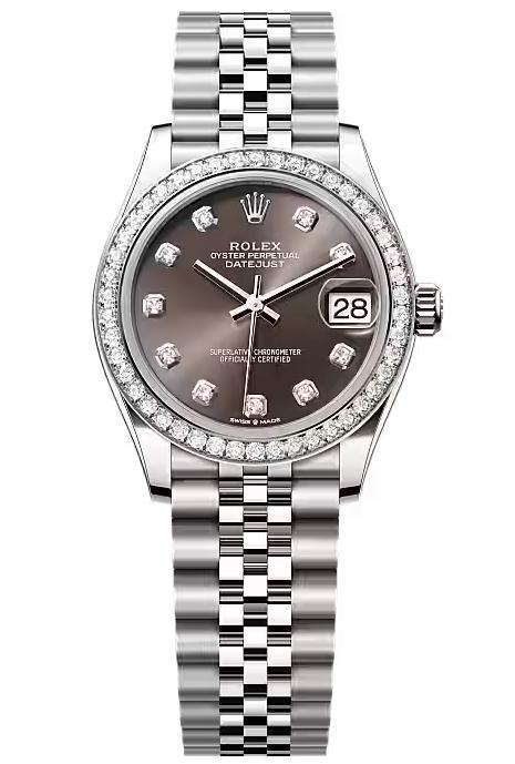Rolex Lady-Datejust 31mm Dark Grey Diamond Dial Diamond Bezel