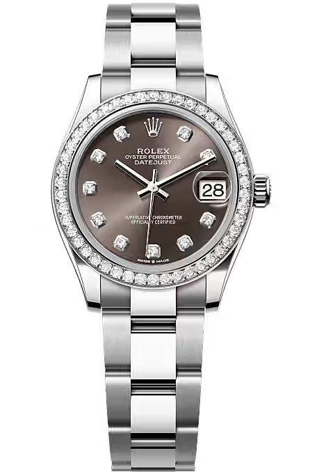 Rolex Lady-Datejust 31mm Dark Grey Diamond Dial Diamond Bezel