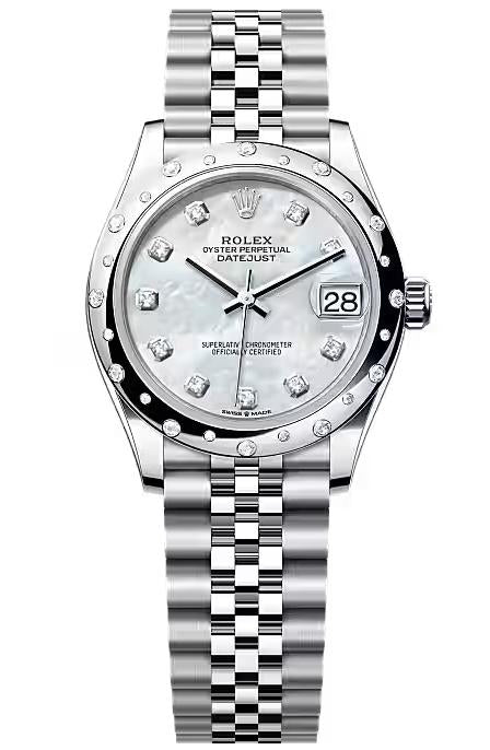 Rolex Lady-Datejust 31mm Mother of Pearl Diamond Dial Diamond-Set Smooth Domed