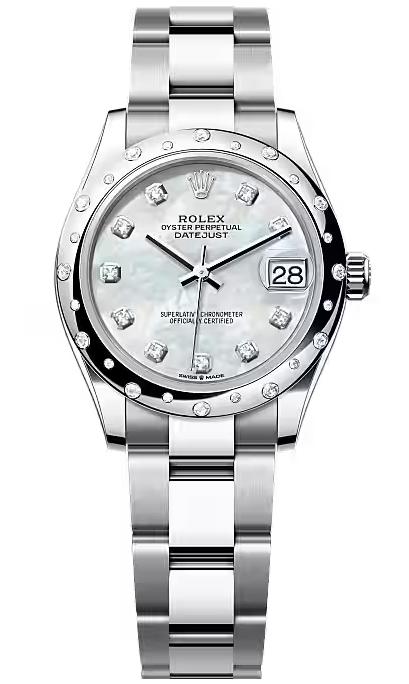 Rolex Lady-Datejust 31mm Mother of Pearl Diamond Dial Diamond-Set Smooth Domed