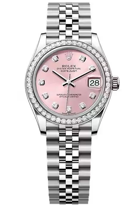 Rolex Lady-Datejust 31mm Pink Diamond Dial Diamond Bezel