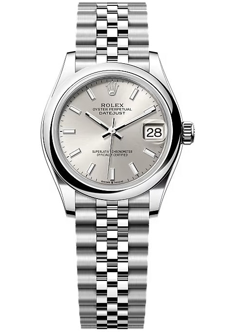 Rolex Lady-Datejust 31mm Silver Index Dial Smooth Domed Bezel Jubilee Bracelet