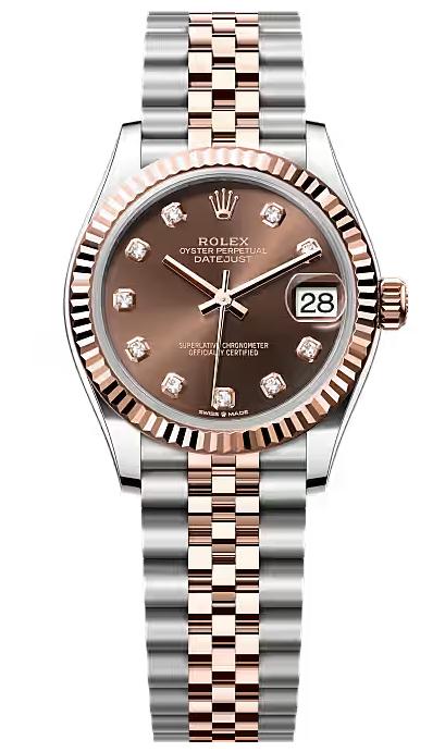 Rolex Lady-Datejust 31mm Two-Tone Everose Gold Chocolate Diamond Dial