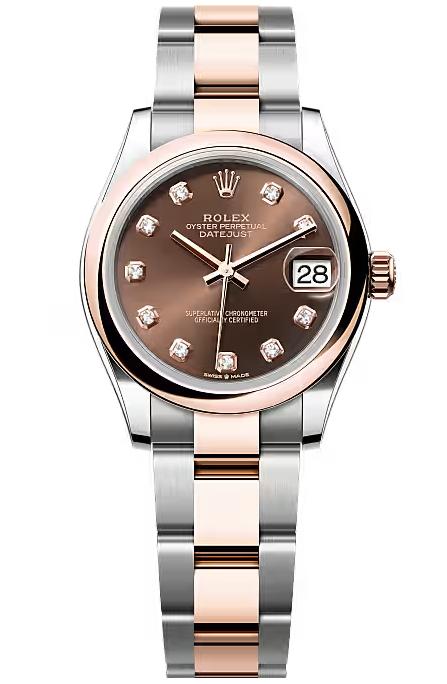 Rolex Lady-Datejust 31mm Two-Tone Everose Gold Chocolate Diamond Dial