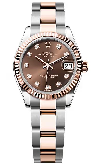 Rolex Lady-Datejust 31mm Two-Tone Everose Gold Chocolate Diamond Dial