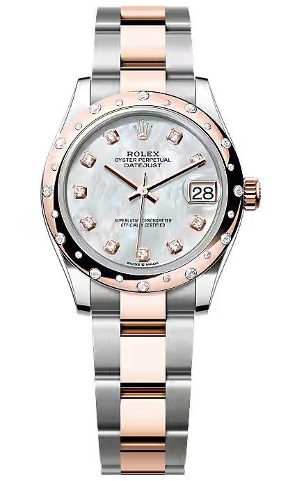 Rolex Lady-Datejust 31mm Two-Tone Everose Gold Mother of Pearl Diamond Dial