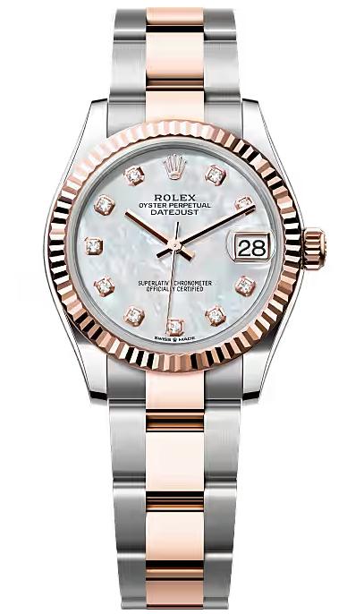 Rolex Lady-Datejust 31mm Two-Tone Everose Gold Mother of Pearl Diamond Dial
