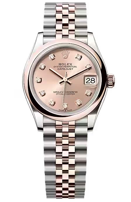 Rolex Lady-Datejust 31mm Two-Tone Everose Gold Rose Diamond Dial Domed