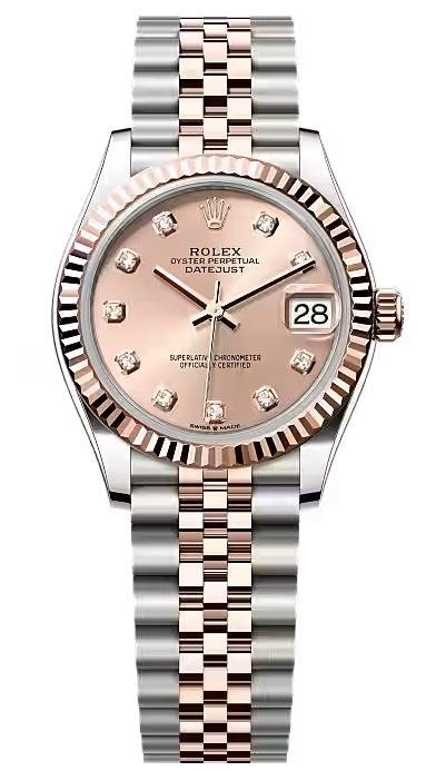 Rolex Lady-Datejust 31mm Two-Tone Everose Gold Rose Diamond Dial