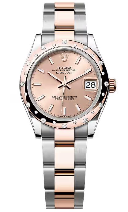 Rolex Lady-Datejust 31mm Two-Tone Everose Gold Rose Index Dial Domed