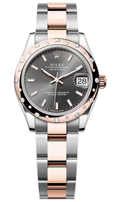 Rolex Lady-Datejust 31mm Two-Tone Everose Gold Slate Index Dial Domed