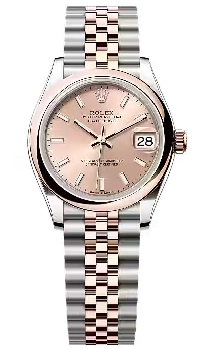 Rolex Lady-Datejust 31mm Two-Tone Everose Gold Rose Index Dial Domed