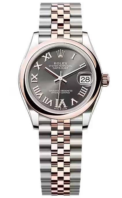 Rolex Lady-Datejust 31mm Two-Tone Everose Gold Slate Roman Dial Domed
