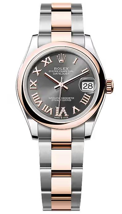 Rolex Lady-Datejust 31mm Two-Tone Everose Gold Slate Roman Dial Domed