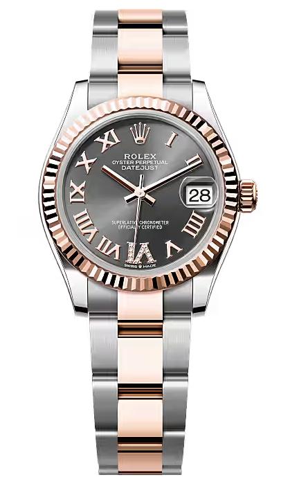 Rolex Lady-Datejust 31mm Two-Tone Everose Gold Slate Roman Dial Fluted