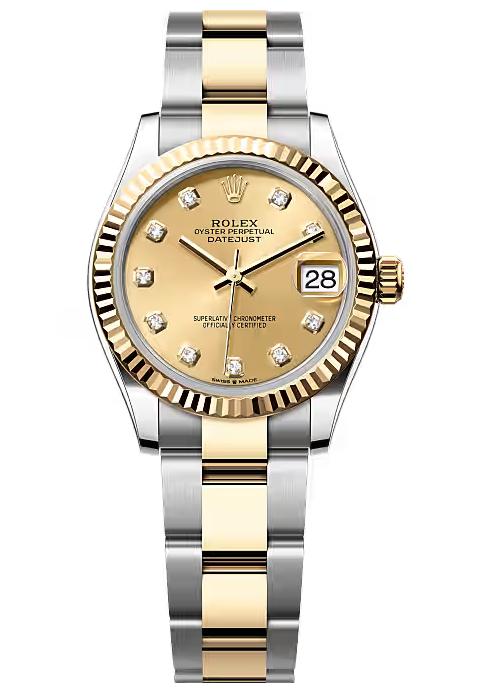 Rolex Lady-Datejust 31mm Two-Tone Yellow Gold Champagne Diamond Dial