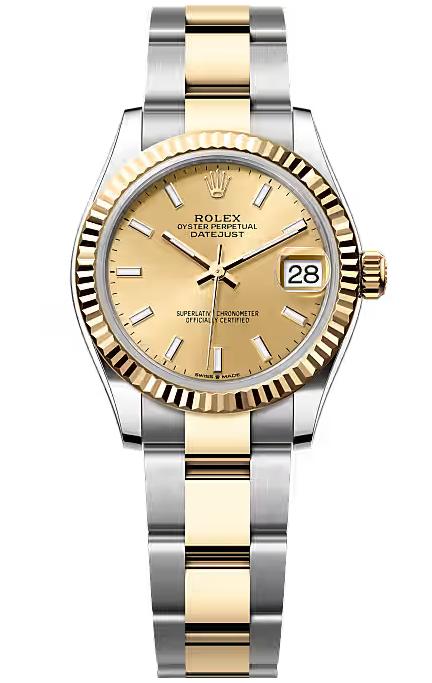 Rolex Lady-Datejust 31mm Two-Tone Yellow Gold Champagne Index Dial