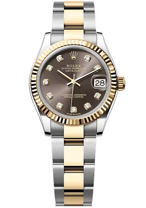 Rolex Lady-Datejust 31mm Two-Tone Yellow Gold Dark Grey Diamond Dial