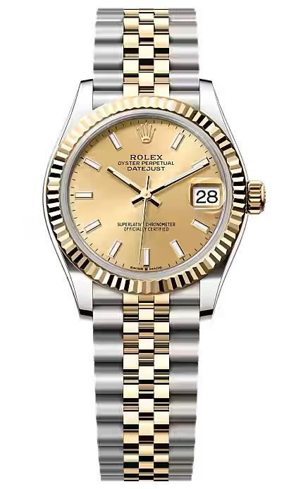 Rolex Lady-Datejust 31mm Two-Tone Yellow Gold Champagne Index Dial