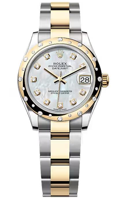 Rolex Lady-Datejust 31mm Two-Tone Yellow Gold MOP Dial Diamond Bezel