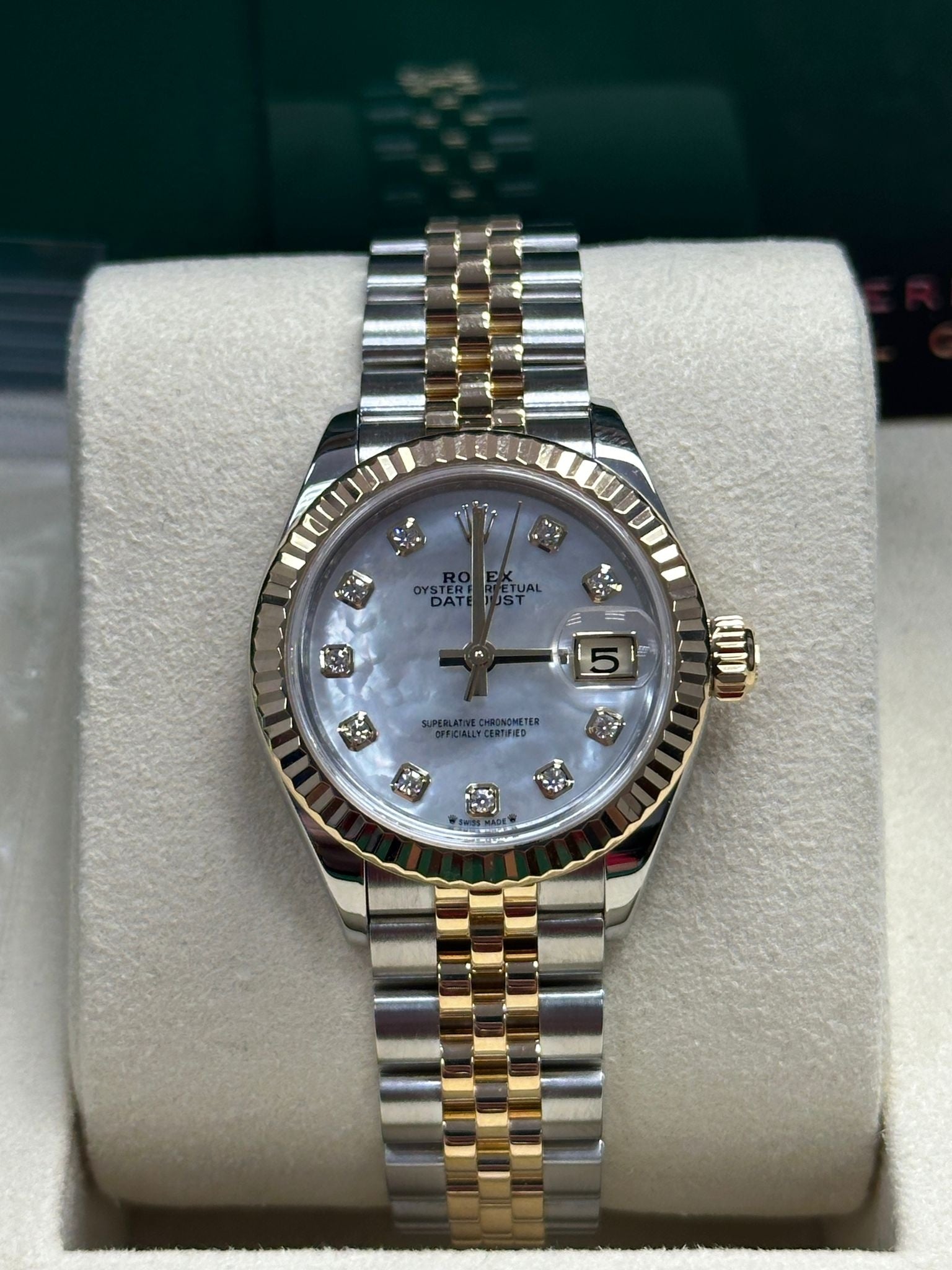 Rolex Lady-Datejust 31mm Two-Tone Yellow Gold Mother of Pearl Diamond Dial