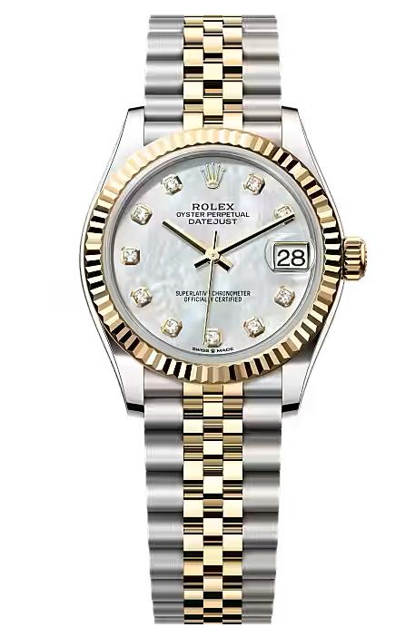 Rolex Lady-Datejust 31mm Two-Tone Yellow Gold Mother of Pearl Diamond Dial