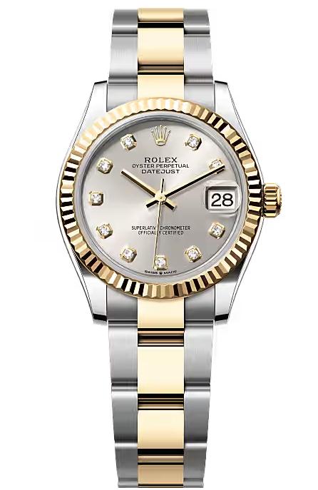 Rolex Lady-Datejust 31mm Two-Tone Yellow Gold Silver Diamond Dial