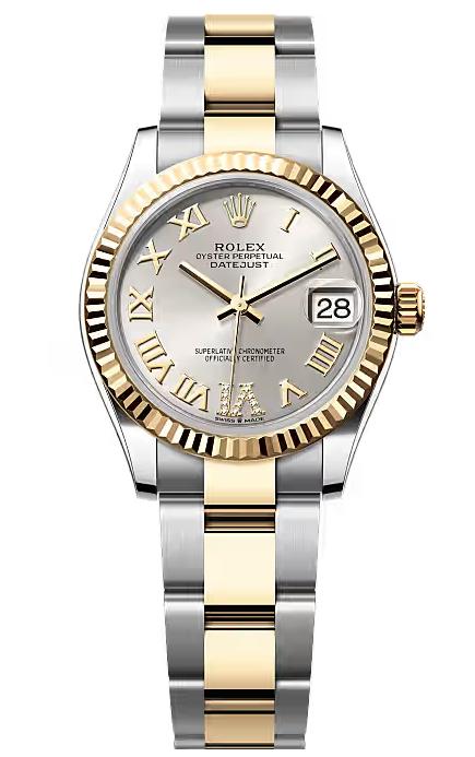 Rolex Lady-Datejust 31mm Two-Tone Yellow Gold Silver Roman Diamond Dial