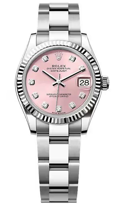 Rolex Lady Datejust 31mm Pink Diamond Dial Fluted Bezel Oyster Bracelet 278274