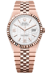 Rolex Land-Dweller 127335 40 mm Everose Gold White Honeycomb Dial Fluted Bezel Flat Jubilee – New 2025