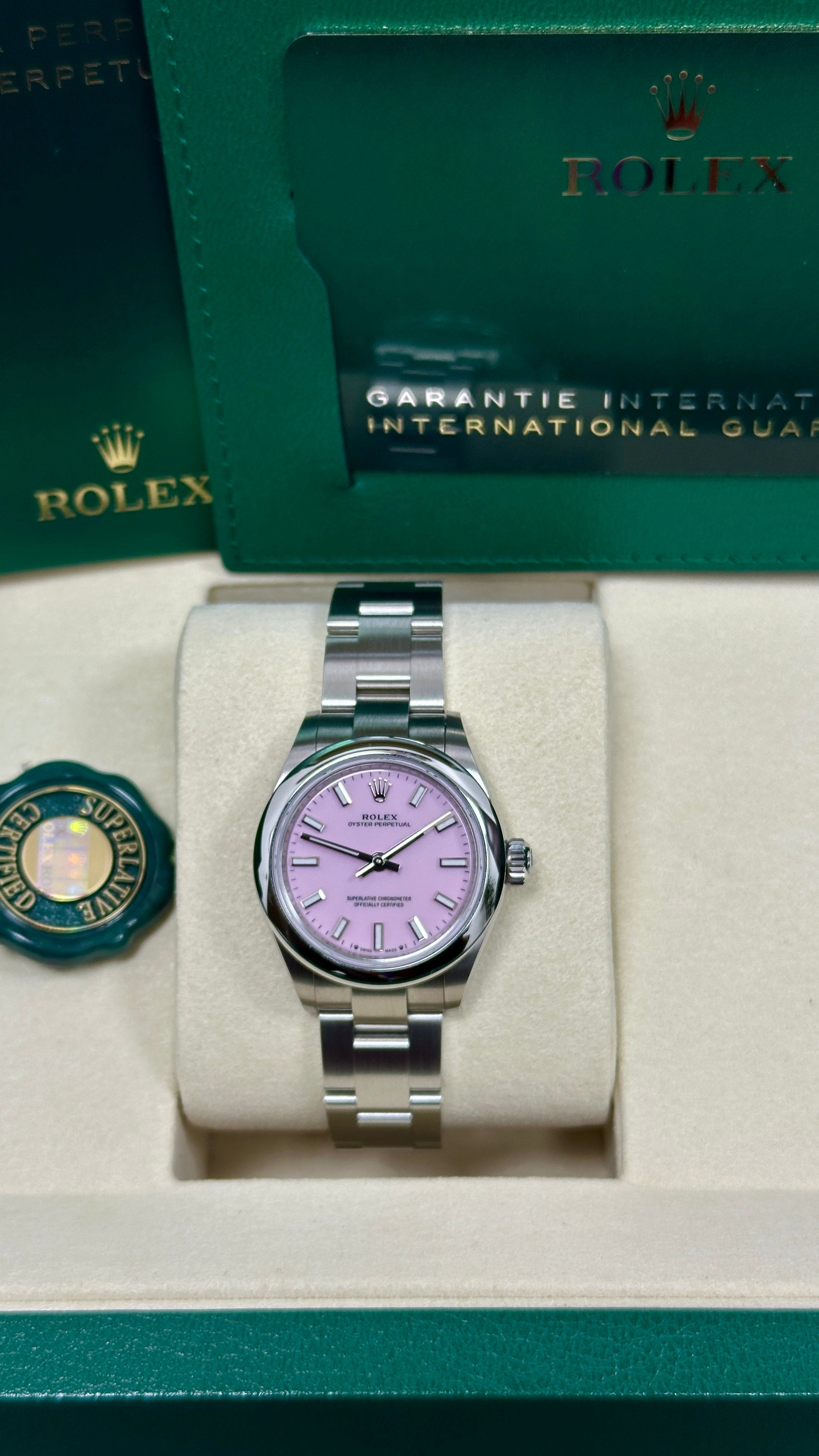 Rolex Oyster Perpetual 28mm Candy Pink Dial Oyster Bracelet – 276200