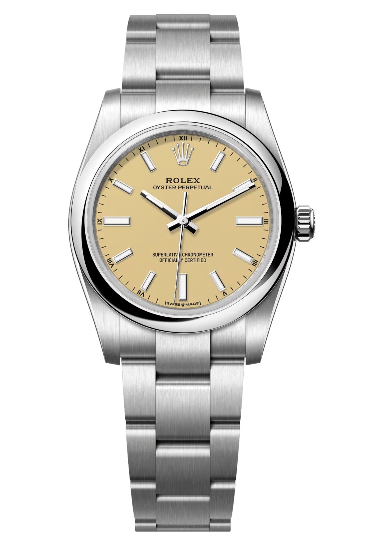 Rolex Oyster Perpetual 34mm Beige Dial - 124200