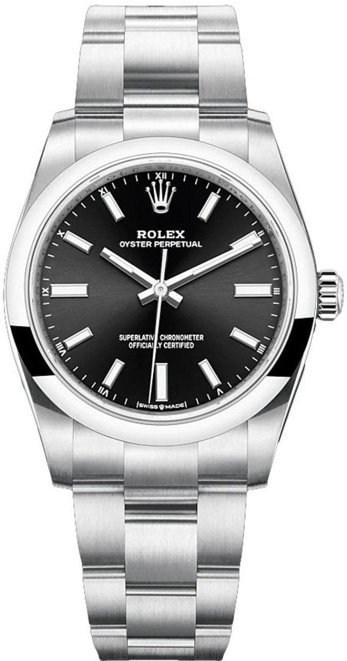 Rolex Oyster Perpetual 34mm Black Dial - 124200