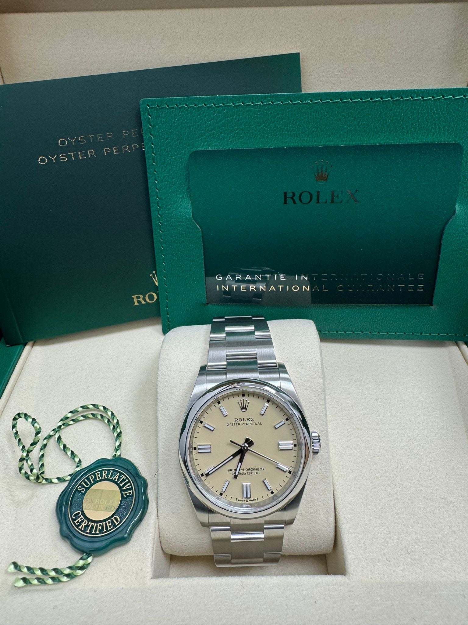 Rolex Oyster Perpetual 36mm Beige Dial Oyster Bracelet – 126000