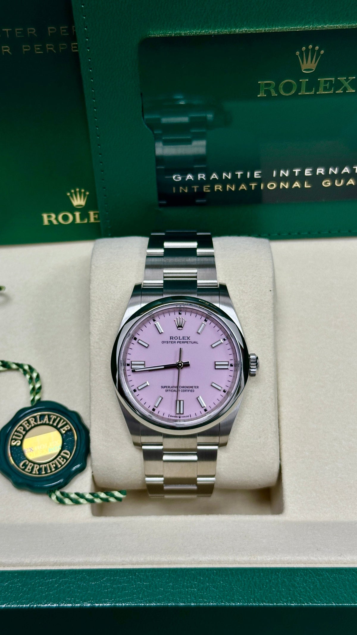 Rolex Oyster Perpetual 36mm Candy Pink Dial Oyster Bracelet – 126000