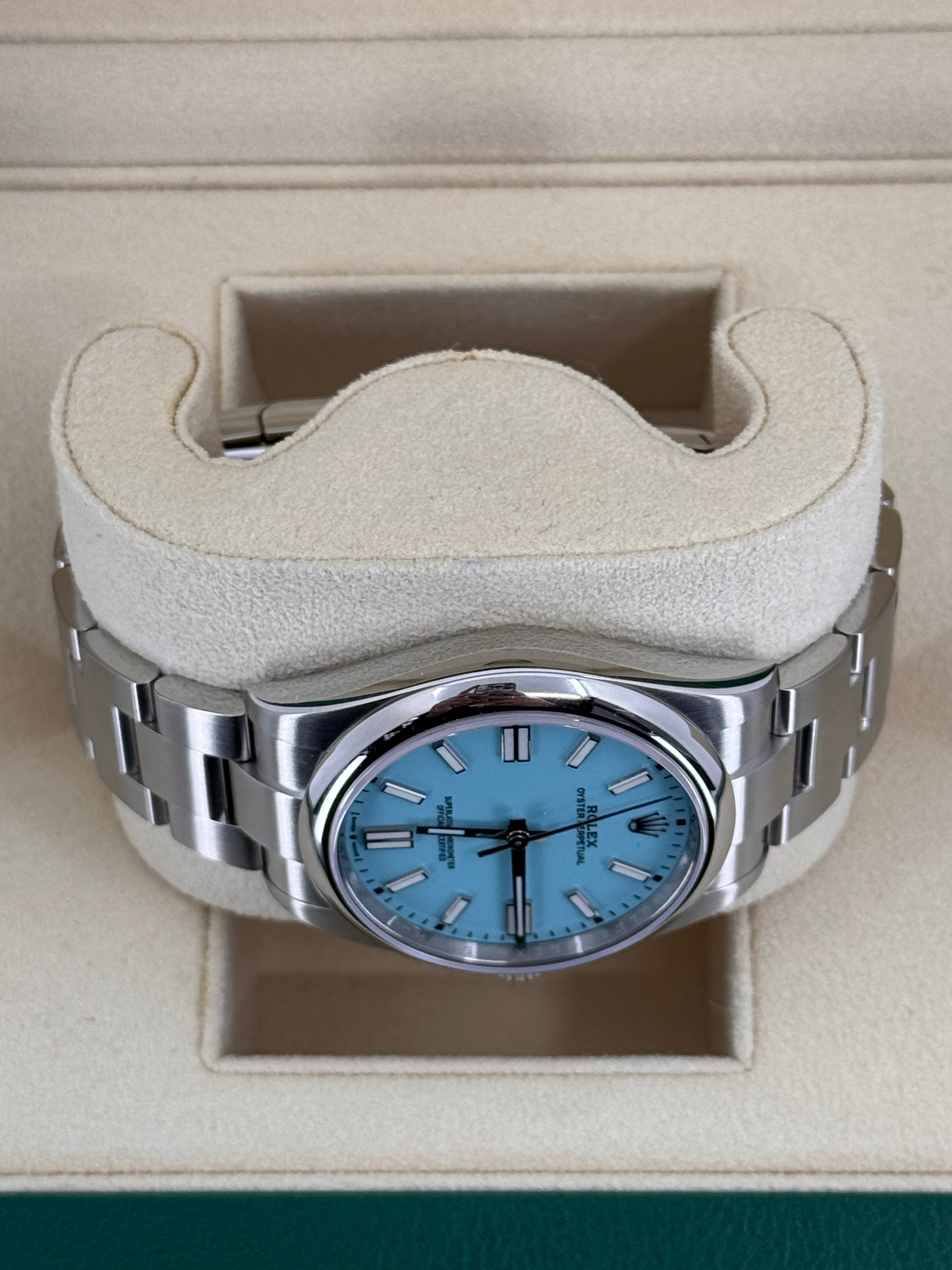 Rolex Oyster Perpetual 36mm Turquoise Dial Oyster Bracelet – 126000
