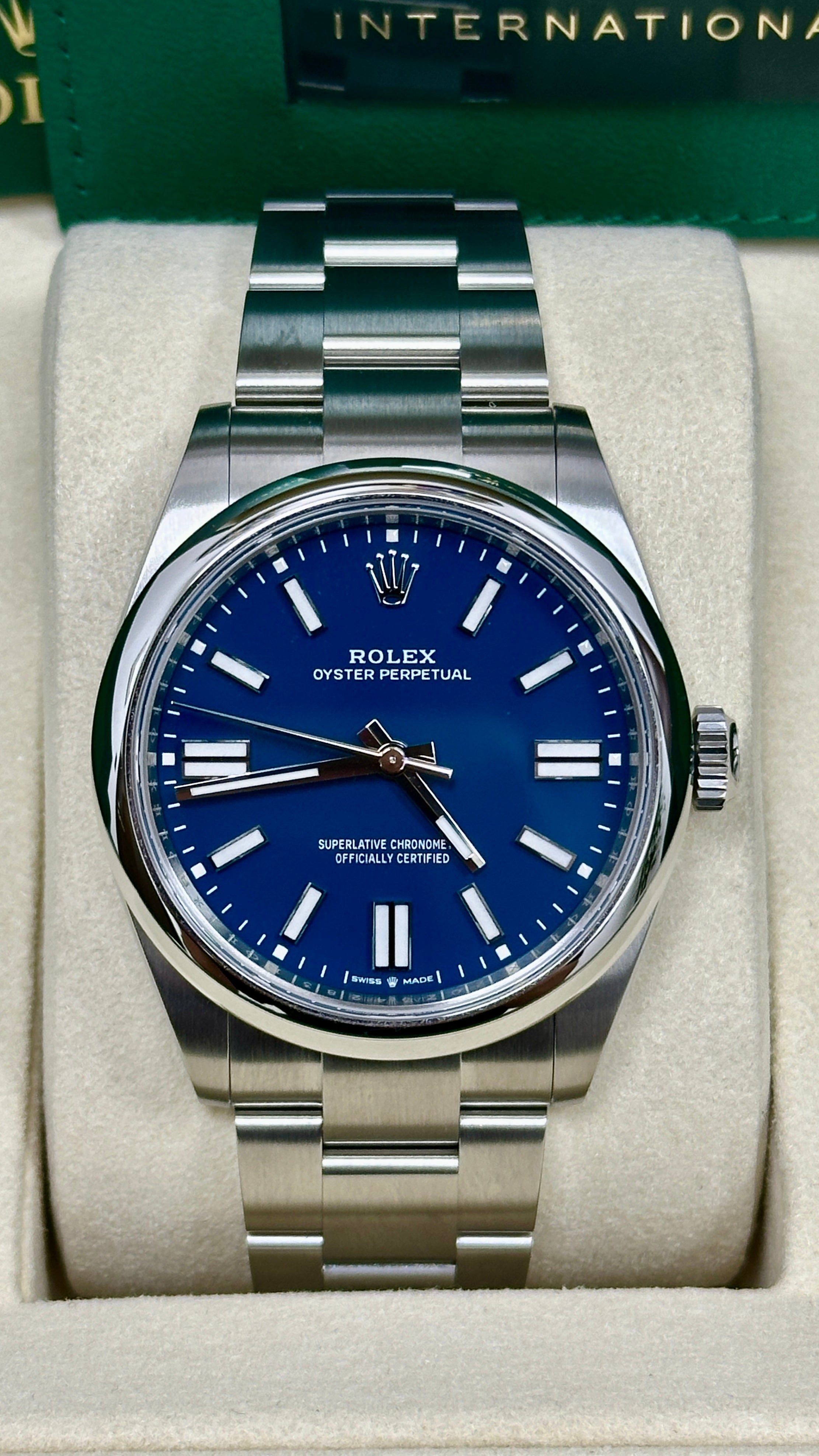 Rolex Oyster Perpetual 41mm Medium Blue Dial Oyster Bracelet – 134300