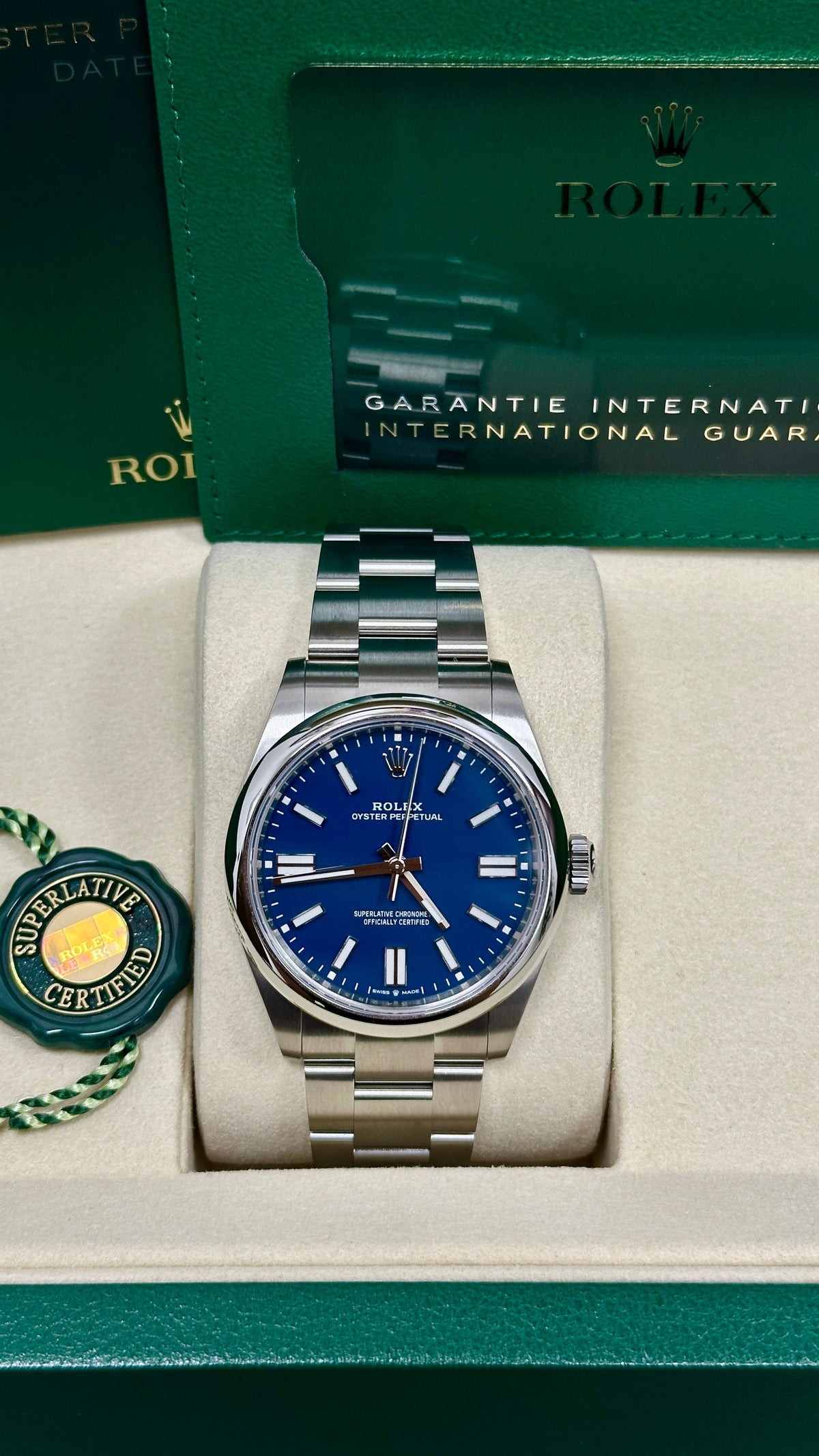 Rolex Oyster Perpetual 41mm Medium Blue Dial Oyster Bracelet – 134300