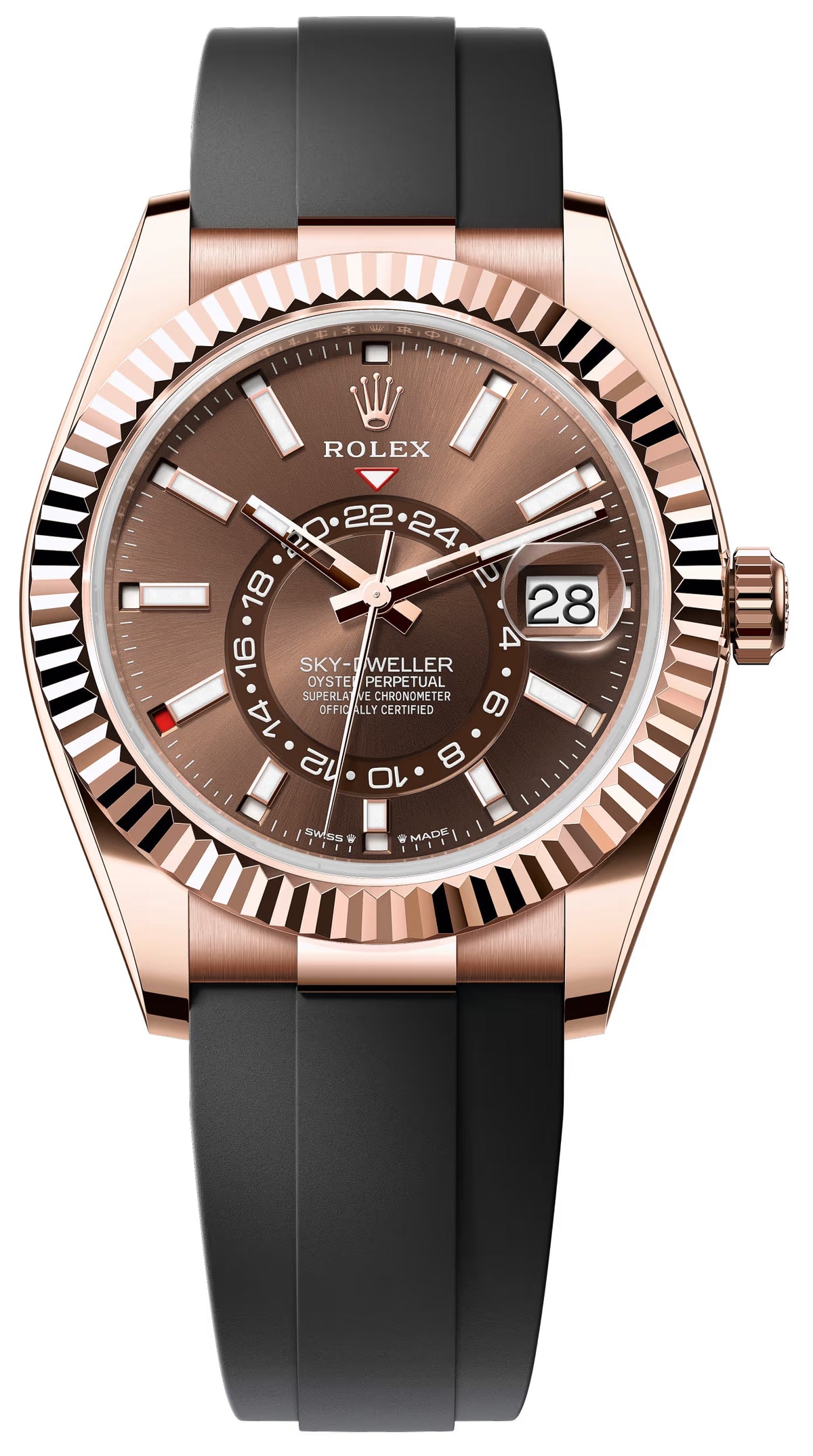 Rolex Sky-Dweller 42mm Everose Gold Chocolate Dial Oysterflex 336235