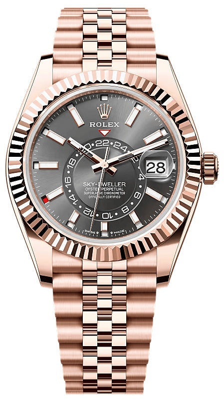 Rolex Sky-Dweller 42mm Everose Gold Rhodium Dial Jubilee Bracelet 336935