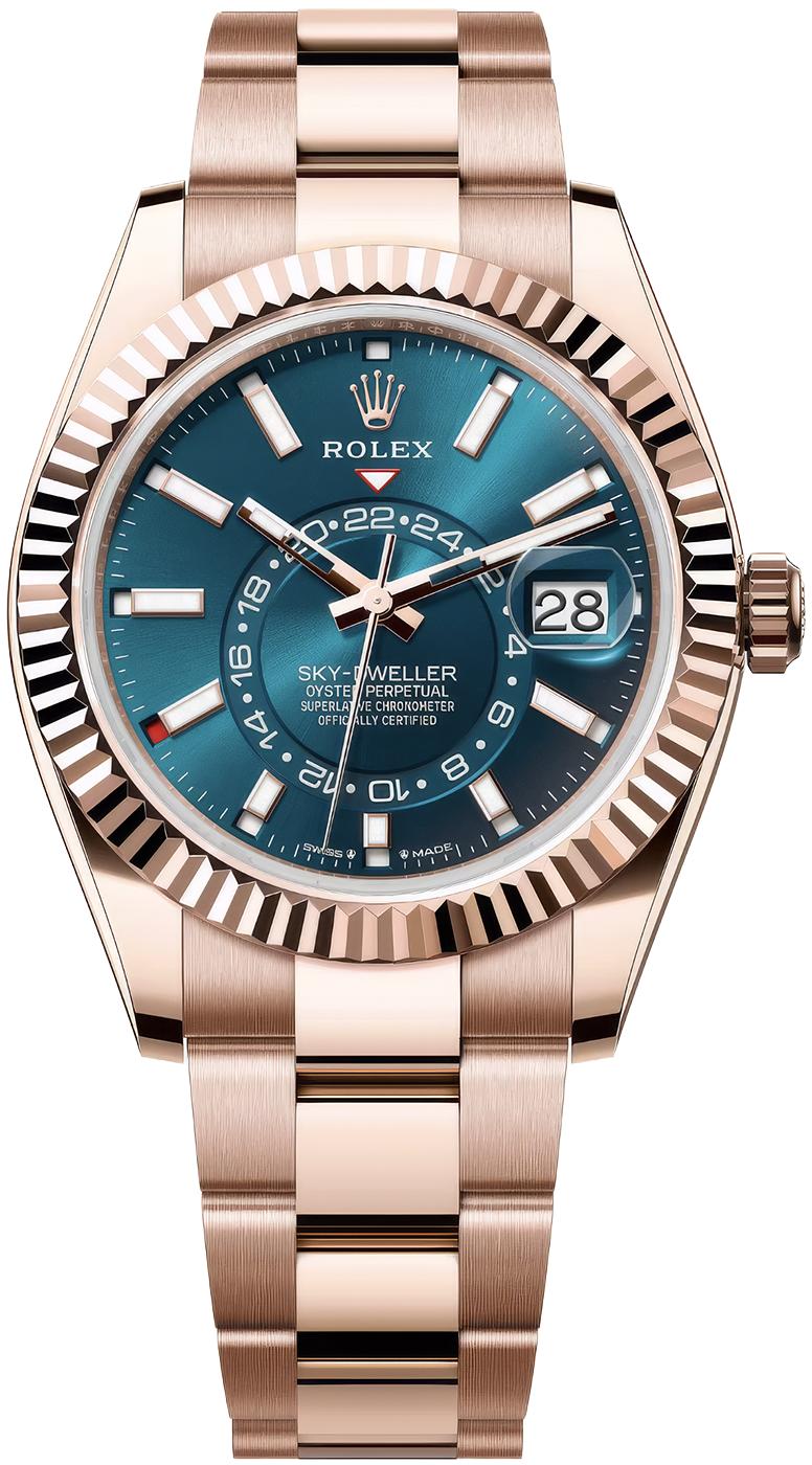 Rolex Sky-Dweller 42mm Rose Gold Blue Dial Oyster Bracelet 336935