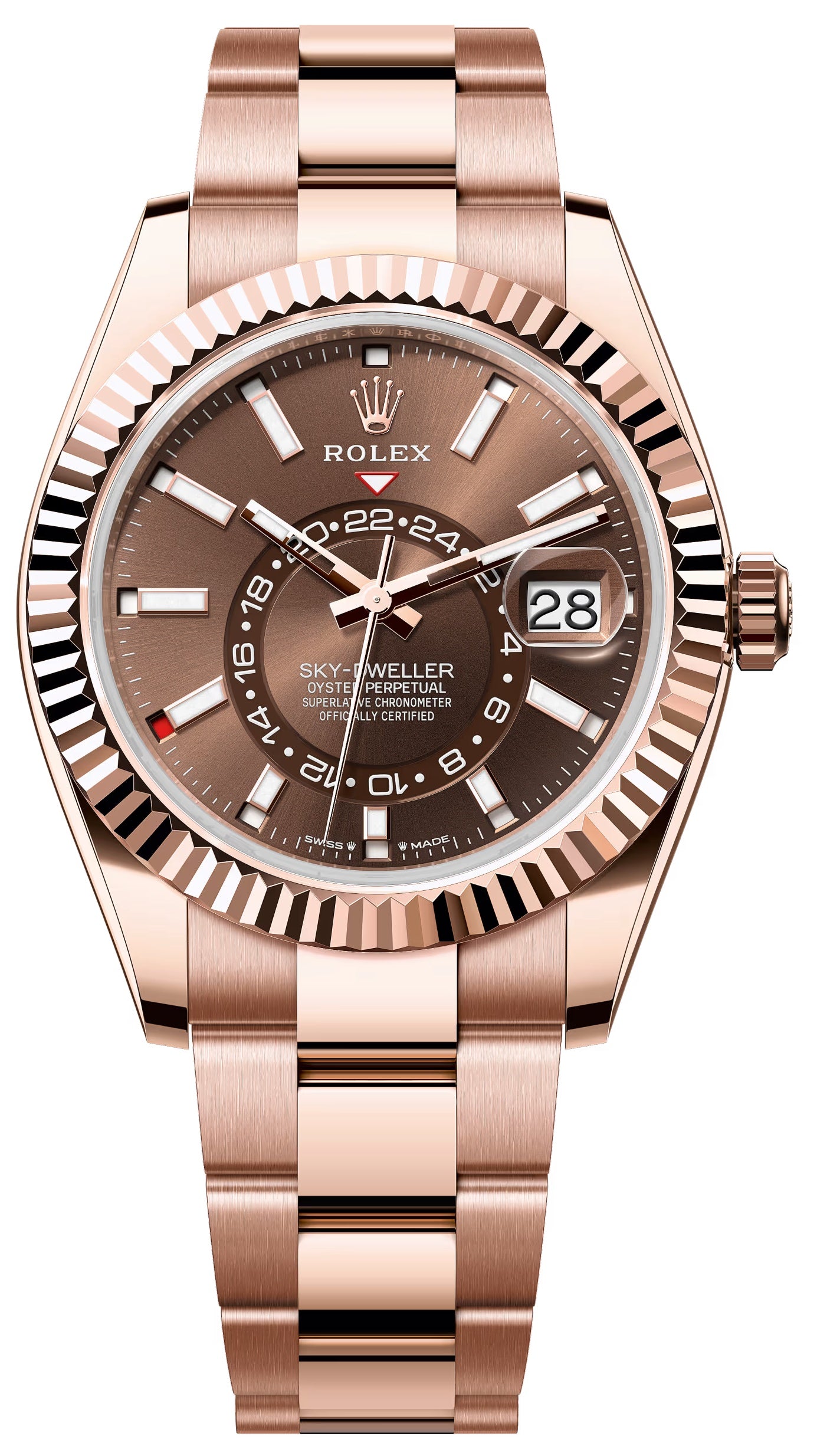 Rolex Sky-Dweller 42mm Rose Gold Chocolate Dial Oyster Bracelet 336935