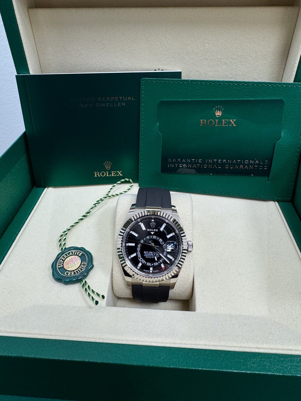 Rolex Sky-Dweller 42mm White Gold Black Dial Oysterflex 336239