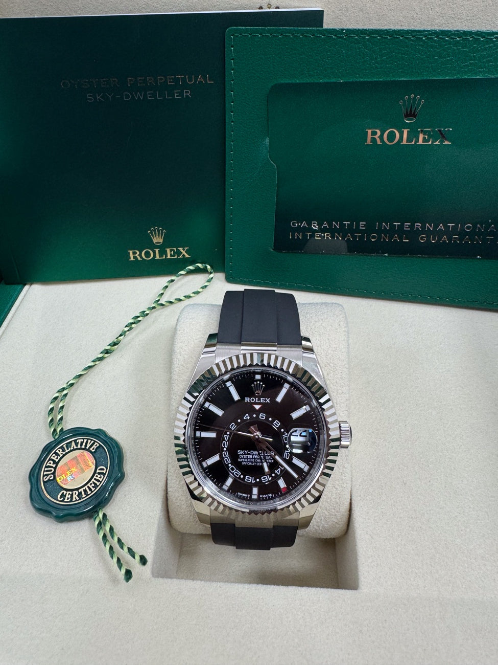 Rolex Sky-Dweller 42mm White Gold Black Dial Oysterflex 336239