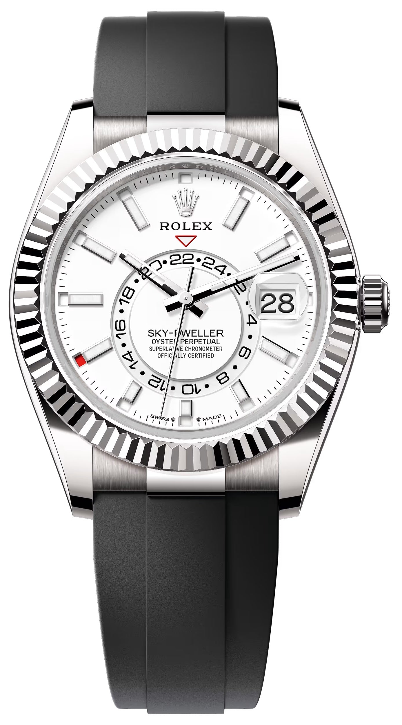 Rolex Sky-Dweller 42mm White Gold White Dial Oysterflex 336239