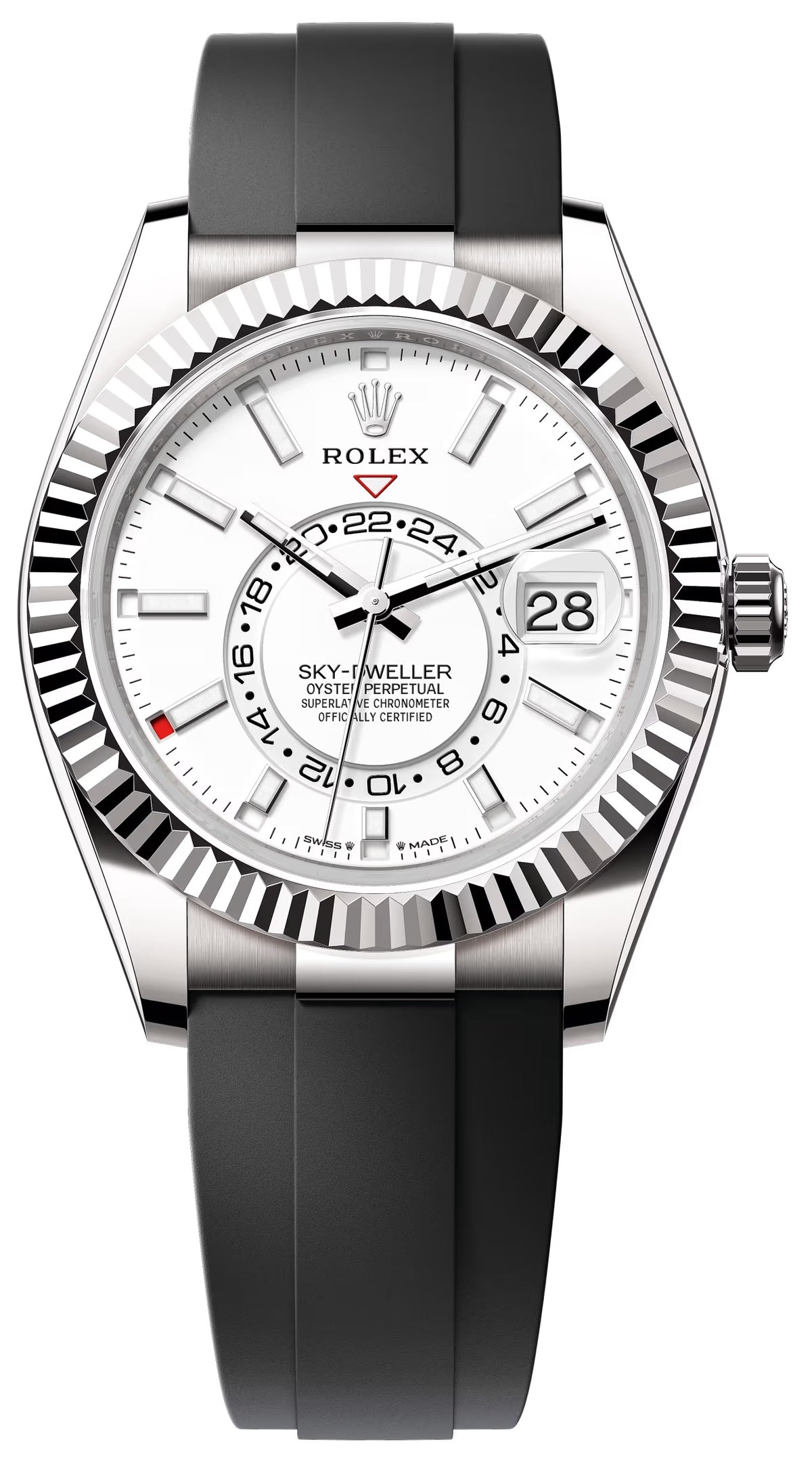 Rolex Sky-Dweller 42mm White Gold White Dial Oysterflex 336239