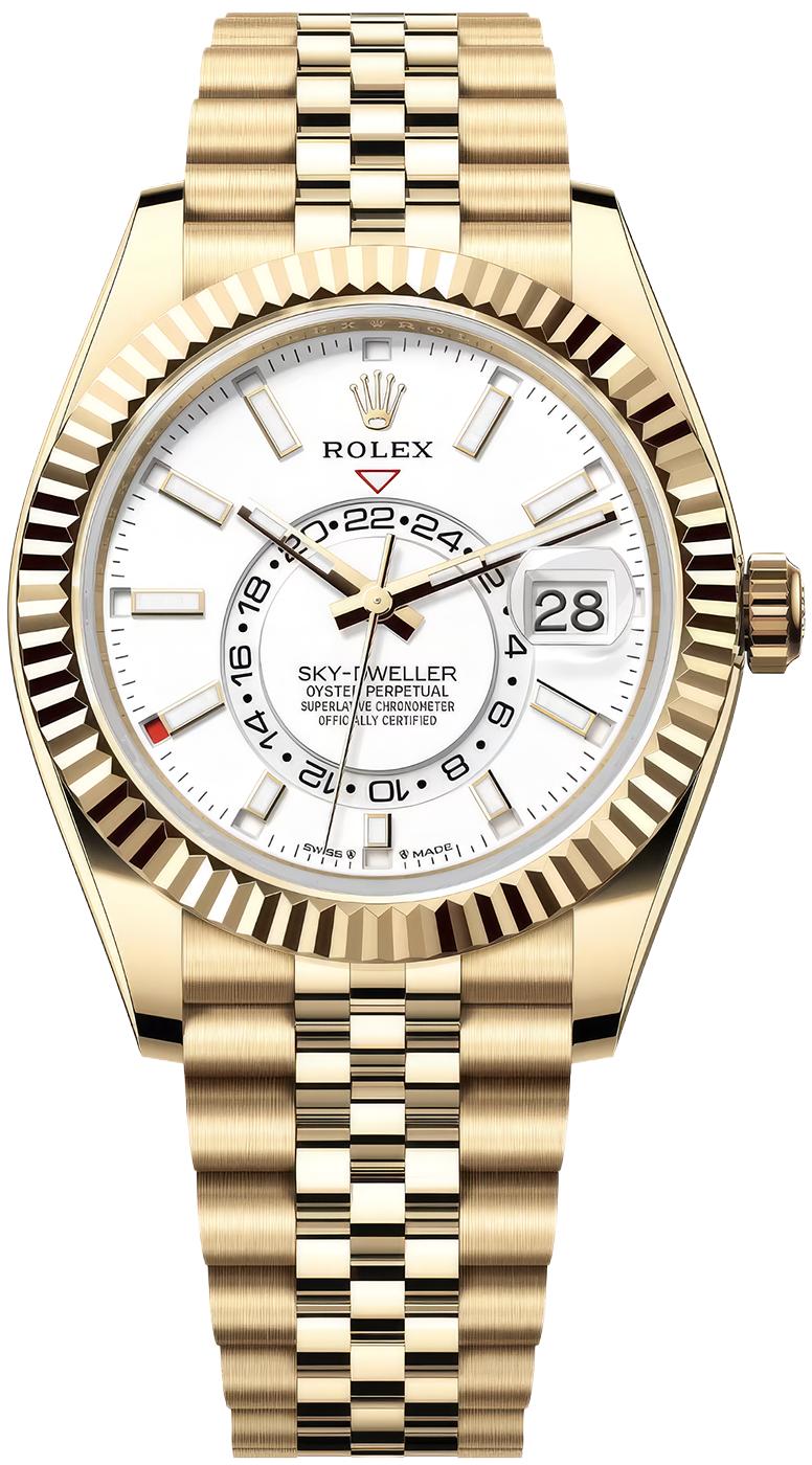 Rolex Sky-Dweller 42mm Yellow Gold White Dial Jubilee Bracelet 336938 – New 2025