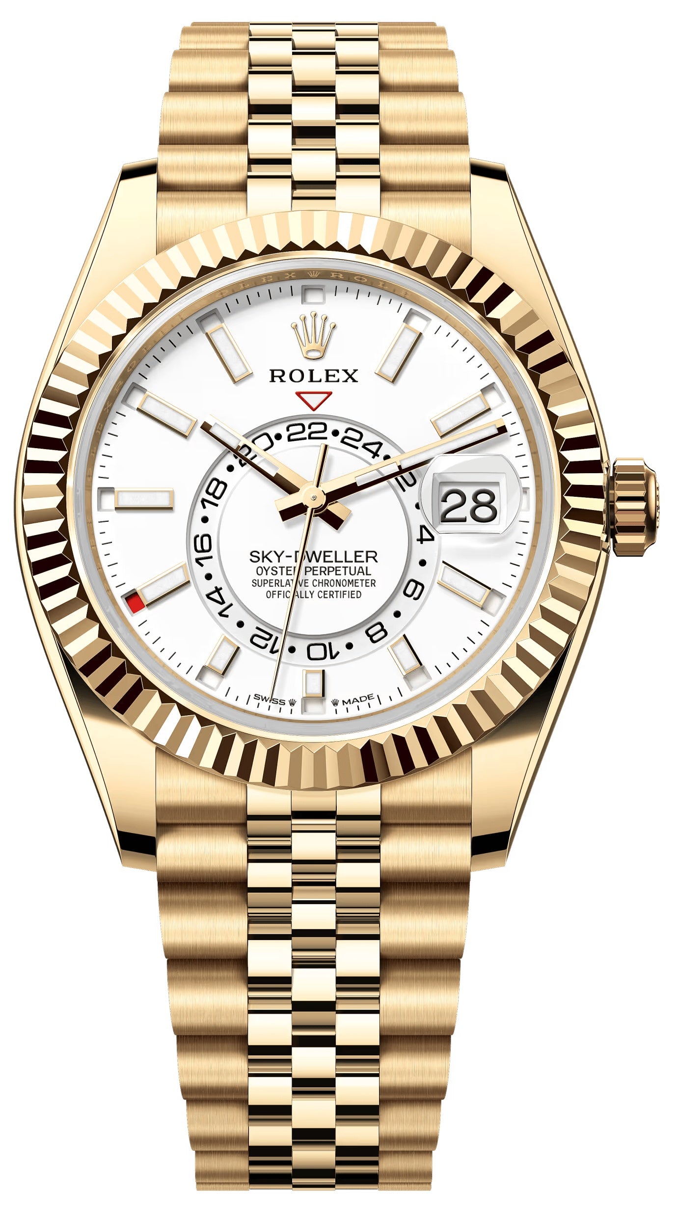 Rolex Sky-Dweller 42mm Yellow Gold White Dial Jubilee Bracelet 336938 – New 2025
