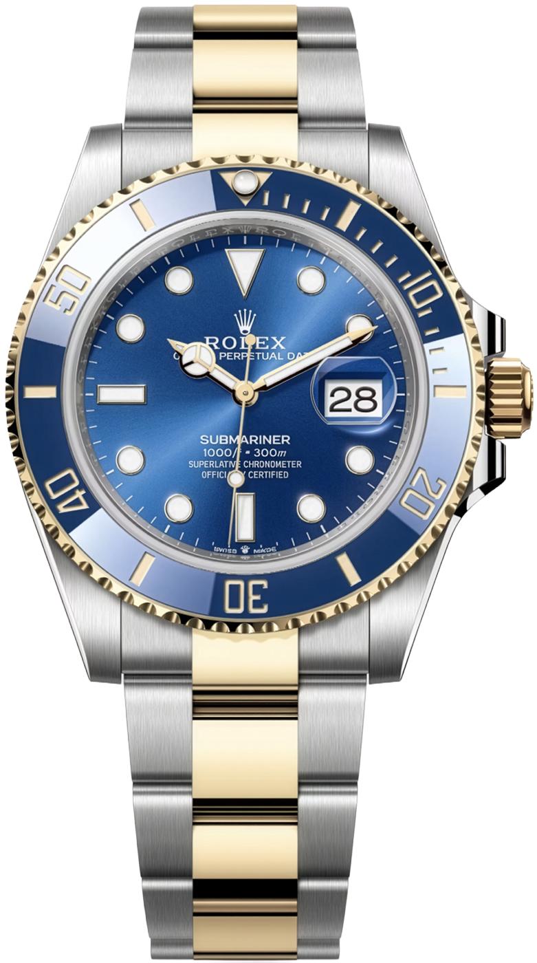 Rolex Submariner "Bluesy" 41mm Two-Tone Yellow Gold Blue Dial Blue Bezel