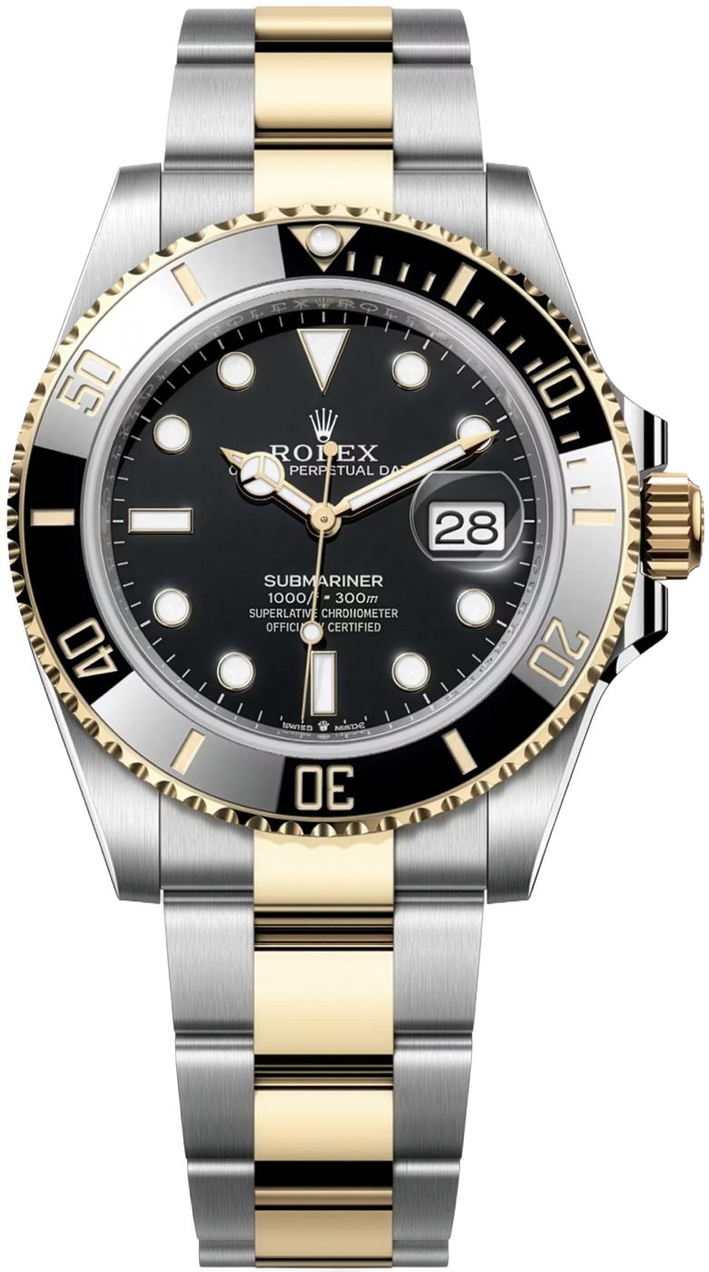 Rolex Submariner 41mm Two-Tone Yellow Gold Black Dial Black Bezel 126613LN